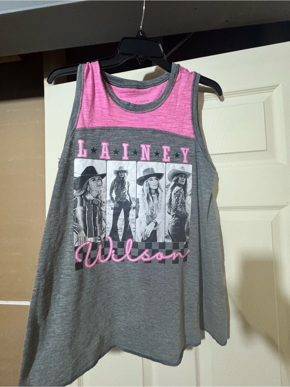 Grey and Pink Lainey Wilson Graphic Tank